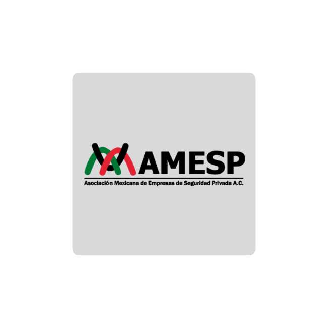 ICONOGRAFIA CERTIFICACIÓN AMESP Guardias de seguridad privada brindando protección en empresas.
